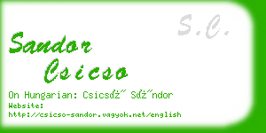 sandor csicso business card